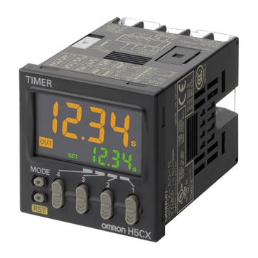 Timer, plug-in, 8-polet, DIN48x48mm, IP66, 4 forudindstillede & 4 faktiske tid cifre H5CX-L8SD-N OMI 668614