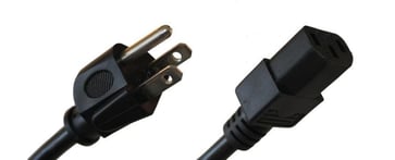 US powercord with C13 connector, black, 2,5mtr 1200729