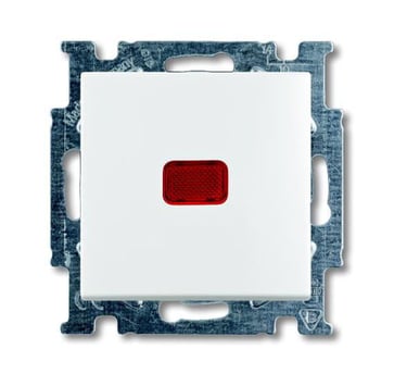ABB-basic55 Korrespondanceafbryder blank hvid 10A 1 modul leveres inklusive tangent med rød LED-lampe 2CHP941012A2143