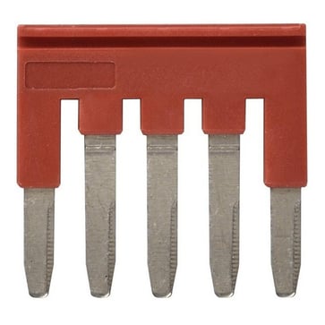 Cross bar for klemrækker 2,5 mm ² push-in plus modeller, 5 poler, rød farve XW5S-P2.5-5RD 669963