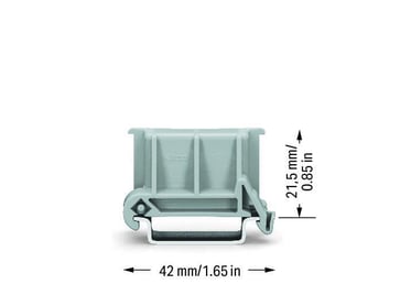 Vinklet DIN-skinneholder kombineret med monteringsholder 221-500 eller 222-500, grå 222-510
