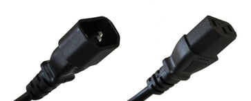 EU jumper kabel med C14 og C13 apparat stik, sort, 2,0mtr 1211904