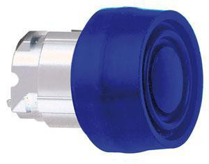 Harmony trykknaphoved i metal med blå silikonehætte og fjeder-retur med ophøjet trykflade i blå farve ZB4BP6S
