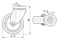 Tente Drejeligt hjul, grå gummi, Ø75 mm, 75 kg, DIN-kugleleje, med bolthul Rustfri Byggehøjde: 100 mm. Driftstemperatur:  -20°/+60° 117470123 miniature