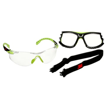 3M Solus 1000 beskyttelsesbrille Scotchgard grøn/sort klar linse 7100244066