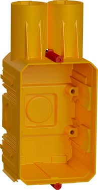 LK FUGA New box for in-moulding in concrete 1½ module 49 mm deep  with accessories  air-tight incl. Screw-tower yellow BULK version 100 pce with out Lid 504D601520