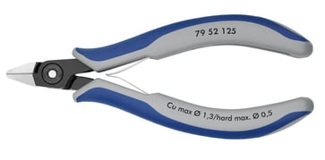 Knipex skævbider præcisions elektronik bruneret m/spidst hoved, lille facet og trådholder 125 mm 79 52 125