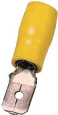 Insul. male disconnect  4-6mm² 6,3x0,8 yellow brass tinned ICIQ668FS