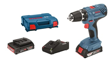 Blue Bosch 18V Cordless Drill Driver GAL 18V-40 w/2X2,0Ah, charger and case 06019H100A