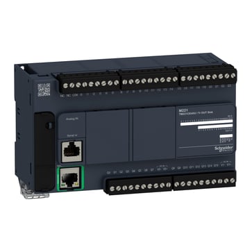 Modicon TM221 PLC, ETH, serial line, DI24,AI2,DO16 NPN, 24VDC TM221CE40U