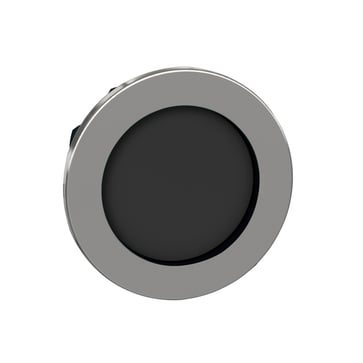 Harmony flush trykknaphoved i metal med fjeder-retur og undersænket trykflade i sort farve ZB4FA26