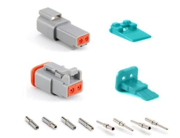 Kit, plug/receptacle / socket/Pin, 2 contacts, Amphenol Industrial 302-20-537