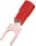 Insulated terminal DIN 46237, 0,5-1mm² M4 red, fork type, narrow flange ICIQ14GS miniature
