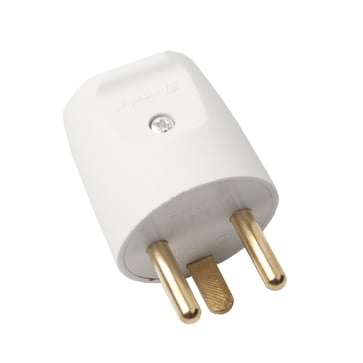 Plug S4 round with earth, white 443117