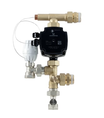 Complete mixing kit with circulating pump, thermostatic valve with remote sensor, integrated non return valve 7021