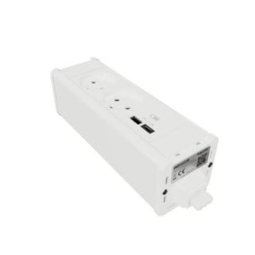 Møbelboks 2x230V + USB A/C hvid INS44228