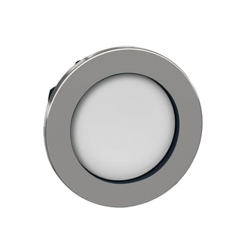 Harmony flush trykknaphoved i metal med fjeder-retur og undersænket trykflade i hvid farve ZB4FA16