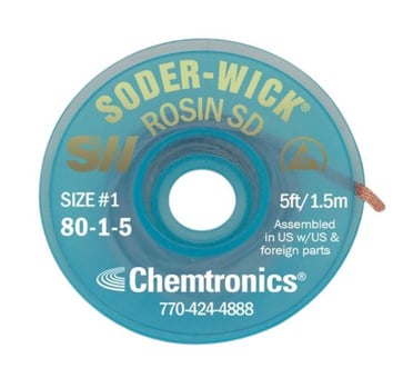 Chemtronics, Desoldering Braid, 0.8mm x 1.5m, White 182-93-102
