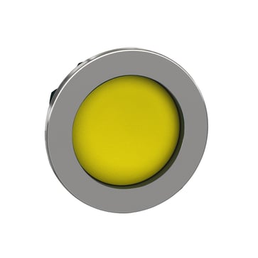 Harmony flush trykknaphoved i metal med fjeder-retur og undersænket trykflade i gul farve ZB4FA56