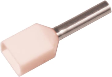 Pre-insulated TWIN end terminal A0,5-6ET2, 2x0,5mm² L6, White 7287-010600