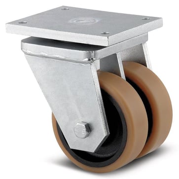 Swivel double wheel, polyurethane, Ø500 mm, precision ball bearing, with plate 00864058