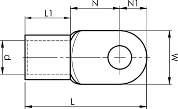 Un-insulated sheet metal terminal B35-16R, 35mm², M16 7258-267500