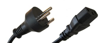DK powercord with C13 connector, black, 2,5mtr, DK-ground plug 1190738