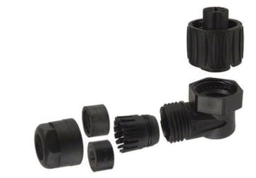 Cable socket, 90°, cable mount, socket 4 contacts, 16A, 400V, IP67, Amphenol Industrial 144-02-590