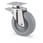 Swivel wheel w/ brake, grey rubber, Ø200 mm, precision ball bearing, with plate 00833701 miniature
