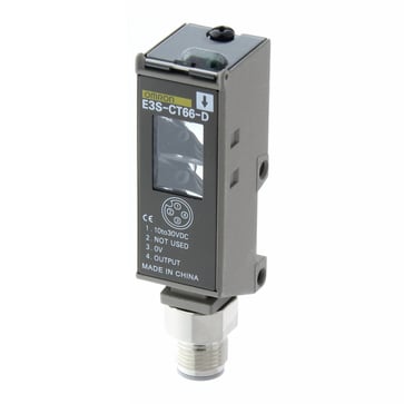 Fotoaftaster, gennem-beam receiver, 30 m, DC, 3-leder, NPN/PNP, lodret, M12 plug-in E3S-CT66-D OMS 239826