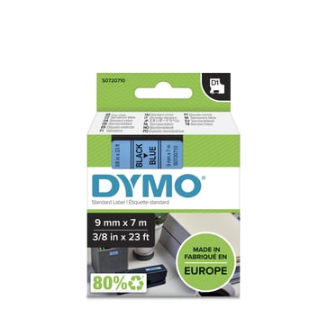 DYMO D1 tape sort/blå 9mmx7m S0720710